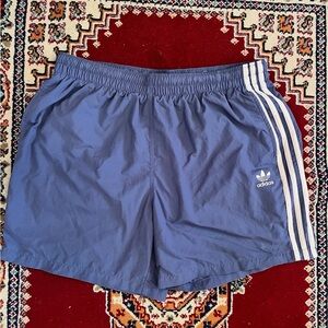 adidas Men's Blue 3-Stripes Athletic Shorts
